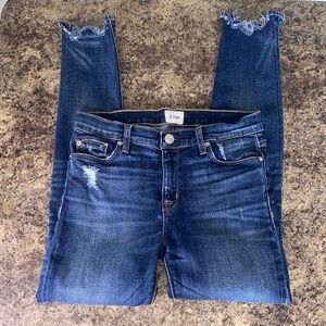 Hudson Nico Mid-Rise Ankle Skinny Distressed Raw Hem Jeans Women’s Size 28
